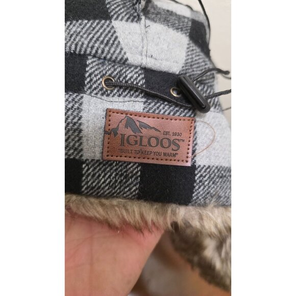 Igloos Unisex Winter Plaid Fur-Lined Trapper Hat With Ear Flaps Size L/XL - Picture 6 of 8